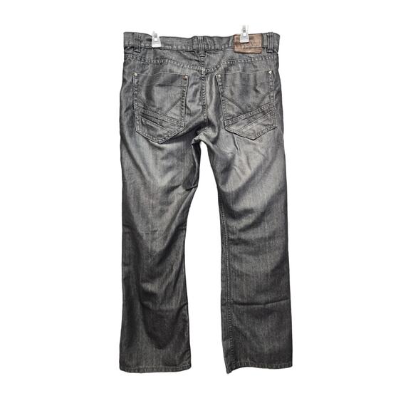 Old Skool Mens 38 Silver PolyCotton Factory Whiskered Multi Pocket Denim Jeans - Picture 3 of 4